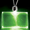 Light Up Necklace - Acrylic Rectangle Pendant - Green
